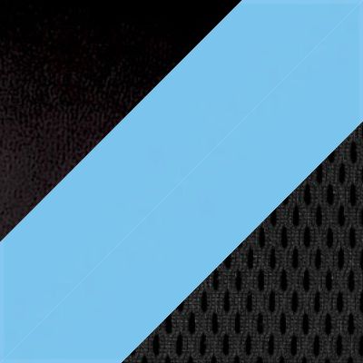 экокожа, черная/голубая + ткань TW-11, черная