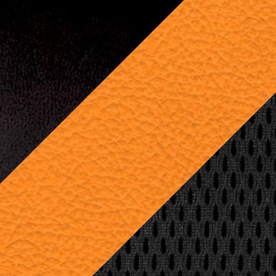 экокожа, черная/оранжевая + ткань TW-11, черная