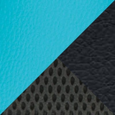 экокожа черная / голубая + ткань-сетка черная
